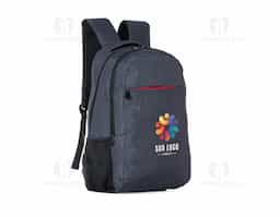 Mochila confeccionada em poliéster com compartimento para notebook até 15,6 polegadas. Contém compartimento grande, compartimento mediano com divisórias e bolso telado, compartimento frontal e bolsos laterais em malha. Alça de mão com revestimento espumado, alças para as costas ajustáveis e com revestimento espumado.