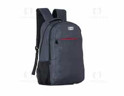 Mochila confeccionada em poliéster com compartimento para notebook até 15,6 polegadas. Contém compartimento grande, compartimento mediano com divisórias e bolso telado, compartimento frontal e bolsos laterais em malha. Alça de mão com revestimento espumado, alças para as costas ajustáveis e com revestimento espumado.