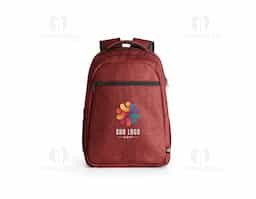 Mochila para notebook em 600D de alta densidade com compartimento principal para notebook até 15". Contém bolsos laterais em tela e um bolso frontal com zíper. Parte posterior e alças almofadadas que incorporam alça para trolley em caso de necessidade. Elemento refletor na parte frontal da mochila. Capacidade até 17 L. 320 x 420 x 150 mm