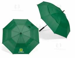 Guarda-chuva em 100% poliéster reciclado 190T (100% rPET), com varetas em fibra de vidro e pega em ABS reciclado. Guarda-chuva com abertura automática e à prova de vento. Fornecido em bolsa de poliéster reciclado. ø1055 x 840 mm