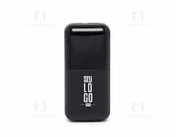 Carregador portátil plástico com 6.000mAh, com duas saídas, tipo C e lightning, display com indicador de bateria. Possui entrada tipo C e USB. Acompanha cabo tipo C.