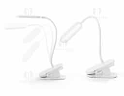 Luminária de mesa portátil em ABS 65% reciclado com 140 lumen e clip para segurar às superfícies. A base é antiderrapante e o tubo é maleável em 360º que permite ajustar com facilidade a direção da luz. Tem uma bateria incorporada de lítio de 1200 mAh. Contém um interruptor para ligar e desligar com 3 níveis de luminosidade: Luz alta (aproximadamente 3 h de utilização), luz média (aproximadamente 7 h de utilização) e luz baixa (aproximadamente 30 h de utilização). Incluso um cabo de carregamento USB-C. Fornecida em caixa presente em papel kraft reciclado. 122 x 456 x 58 mm | Caixa: 110 x 75 x 180 mm