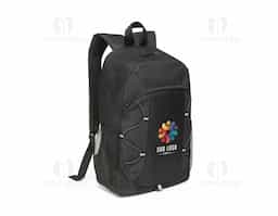 Mochila em 600D com detalhes em ripstop colorido. Bolso principal com zíper e bolsos laterais em tela mesh. Parte posterior e alças almofadadas. Contém diversos elementos refletores. Capacidade 16 L. 290 x 440 x 120 mm