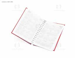 Agenda diária 2026 com capa dura em prime, bolso plástico interno e encadernação Wire-O. Contém páginas dedicadas dados pessoais, calendários de 2025 até 2027, lista de contatos, planejamento diário e mapas