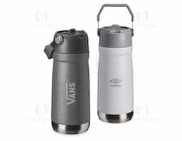 Garrafa térmica de inox com parede dupla e capacidade de 550ml. Tampa com alça para transporte, bico flip e canudo interno. Ideal para manter sua bebida na temperatura certa o dia todo.