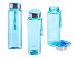 Hidratação e organização! Feita em plástico, nossa garrafa tem capacidade de 950ml e contém uma função extra: porta-comprimidos. Sua tampa rosqueável com detalhe em alumínio possui um compartimento para armazenar comprimidos de forma segura. Além disso, sua alça de nylon oferece mais comodidade no transporte.