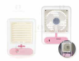 Climatizador portátil recarregável com 3 intensidades de ventilações e luzes led multicoloridas. Feito em plástico polipropileno, o climatizador pode ser utilizado exclusivamente como umidificador, ventilador ou ambas funções. Cabo tipo-C incluso.