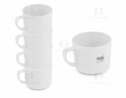 Conjunto com 4 xícaras confeccionadas em plástico RPET, todas na mesma cor, com design prático e funcional. Cada xícara possui capacidade para até 200 ml e é segura para uso em micro-ondas, oferecendo praticidade no dia a dia. Sustentáveis e reutilizáveis, são ideais para uso doméstico, corporativo ou em eventos.