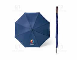 Guarda-chuva produzido em poliéster 190T, com estrutura durável que oferece boa resistência ao uso diário. Possui cabo com pega em madeira, conferindo um toque clássico ao design. Abertura manual, ideal para quem busca praticidade e estilo em dias chuvosos.