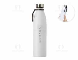 Garrafa de inox com capacidade de 1,1 litros, ideal para armazenar bebidas quentes ou frias. Possui tampa rosqueável que evita vazamentos e alça plástica para facilitar o transporte, sendo prática para o uso diário ou em deslocamentos.