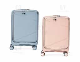 Mala de viagem com capacidade de 36L, fabricada em plástico PP resistente. Conta com compartimento frontal para notebook de até 15,6", bolsos internos com zíper e cinta compressora. Possui puxador ergonômico ajustável, alça de mão, cadeado TSA e 4 rodas silenciosas com giro 360° para facilitar a locomoção.
