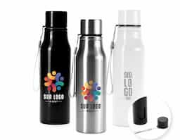 Garrafa em aço inox com capacidade de 750ml. Possui tampa rosqueável que garante vedação segura e alça integrada, facilitando o transporte. Ideal para armazenar líquidos em diferentes ambientes e situações.