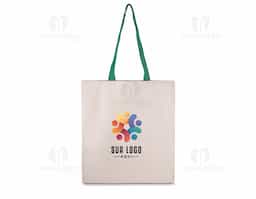 Sacola em algodão cru 140g/m², resistente e sustentável, com alça colorida que adiciona um toque de estilo e personalidade. Ideal para compras, eventos, feiras e ações promocionais. Leve, prática e com excelente área para personalização, é uma ótima opção de brinde ecológico para divulgar sua marca.