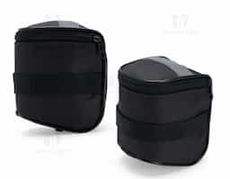 Bolsa de selim compacta, feita em Oxford impermeável, com compartimento único e zíper, ideal para pequenos objetos. Possui tira refletiva para maior visibilidade no trânsito e alças de nylon com velcro, que garantem ajuste fácil e seguro abaixo do selim da bicicleta.