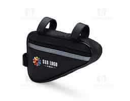 Bolsa para quadro de bicicleta feita em Oxford resistente e impermeável. Possui compartimento único com zíper, ideal para pequenos objetos, protegendo-os da chuva. Conta com tira refletiva para maior visibilidade e alças de nylon com velcro, que facilitam o ajuste seguro no quadro.