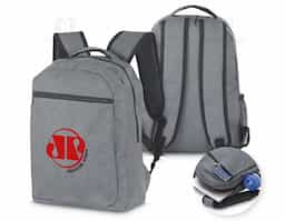 Mochila para notebook confeccionada em tecido poliéster 300D de alta qualidade. Possui compartimento principal com divisória acolchoada para notebook, bolsos frontais com zíper para acessórios, alças ajustáveis e acolchoadas, além de alça de mão reforçada. Ideal para uso diário, trabalho, estudos ou viagens.