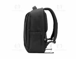 Mochila antirroubo em poliéster reciclado 600D com detalhes em PU e interior em poliéster reciclado 210D. Resistente à água, conta com compartimento principal com bolsos almofadados para notebook até 17.3" e tablet até 10.5", além de compartimentos laterais e frontais. Parte traseira acolchoada, pega superior e alça para trolley. Capacidade até 20 L.