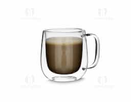 Caneca de vidro borossilicato com parede dupla, que mantém a temperatura da bebida por mais tempo e evita queimaduras nas mãos. Com capacidade de até 250ml, é perfeita para cafés, chás ou outras bebidas quentes e frias. Design elegante e resistente, ideal como brinde sofisticado para ações promocionais, eventos corporativos ou kits personalizados.