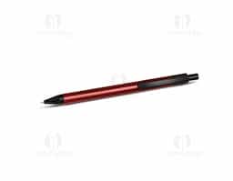 Caneta com corpo metálico, ponteira e clip em plástico. Possui acionamento por clique e carga esferográfica azul de 1.0mm, oferecendo uma escrita suave e precisa com pegada leve e confortável para o uso diário.
