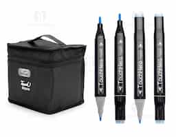 Um kit com 80 canetas marcadoras de pontas duplas: uma fina e outra chanfrada grossa. Este é um conjunto feito sob medida para quem gosta de versatilidade e variedade para pintar, desenhar, escrever ou marcar textos sem abrir mão da criatividade. Acompanha bolsa.