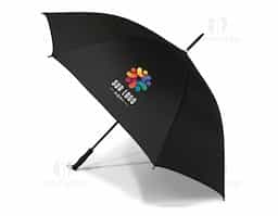 Guarda-chuva em poliéster com abertura automática, estrutura metálica reforçada de oito varetas e pegador em plástico anatômico. Possui alça de nylon fixa na extremidade, garantindo praticidade no transporte. Um brinde elegante e funcional que oferece proteção e destaca sua marca em qualquer ocasião.