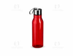Garrafa plástica com capacidade máxima de 615ml e marcação de volume de 600ml. Possui tampa rosqueável em alumínio com alça de nylon para transporte.