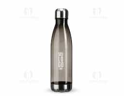 Garrafa plástica translúcida com capacidade de 750 ml e marcação de volume até 700 ml, ideal para acompanhar a rotina com praticidade. Possui base e tampa rosqueável em alumínio, que adicionam resistência e um toque moderno. Um brinde corporativo funcional e de grande apelo visual.