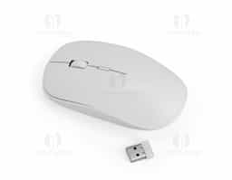 Mouse óptico sem fio em plástico resistente, equipado com botão DPI para ajustar a sensibilidade conforme o uso. Funciona com uma pilha AA (não inclusa) e acompanha adaptador USB para conexão rápida. Um brinde corporativo moderno e funcional, ideal para elevar a experiência tecnológica diária.