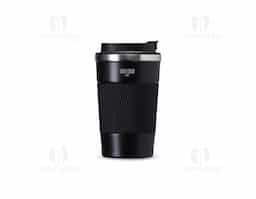 Copo térmico em inox 304 com pintura eletrostática, base antiderrapante e capacidade máxima de 350ml. Possui estrutura de parede dupla e vedação a vácuo, permitindo a conservação da temperatura de líquidos por mais tempo. Conta ainda com tampa rosqueável em plástico com trava protetora no bocal e luva removível em silicone.