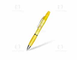 Caneta plástica multifuncional com marca-texto integrado, ideal para destacar e escrever no dia a dia. Possui detalhe emborrachado que proporciona maior conforto no uso, tampa protetora para o marca-texto, acionamento por clique e carga esferográfica azul de 1,0 mm. Um brinde corporativo prático, versátil e funcional para ambientes profissionais e educacionais.